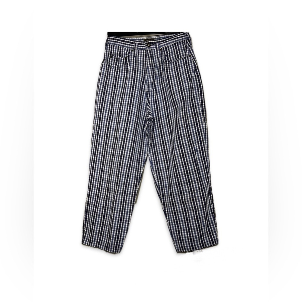 Vintage Express Blue and White Checkered Boyfriend Jeans